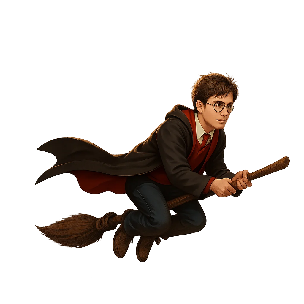 Harry Potter on broomstick